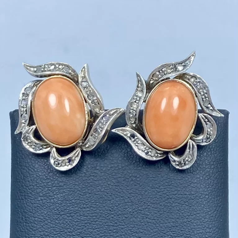 Orecchini in Oro 14kt ed Argento con Coralli