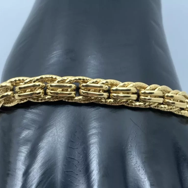 Bracciale Anelli Lisci e Zigrinati Donna