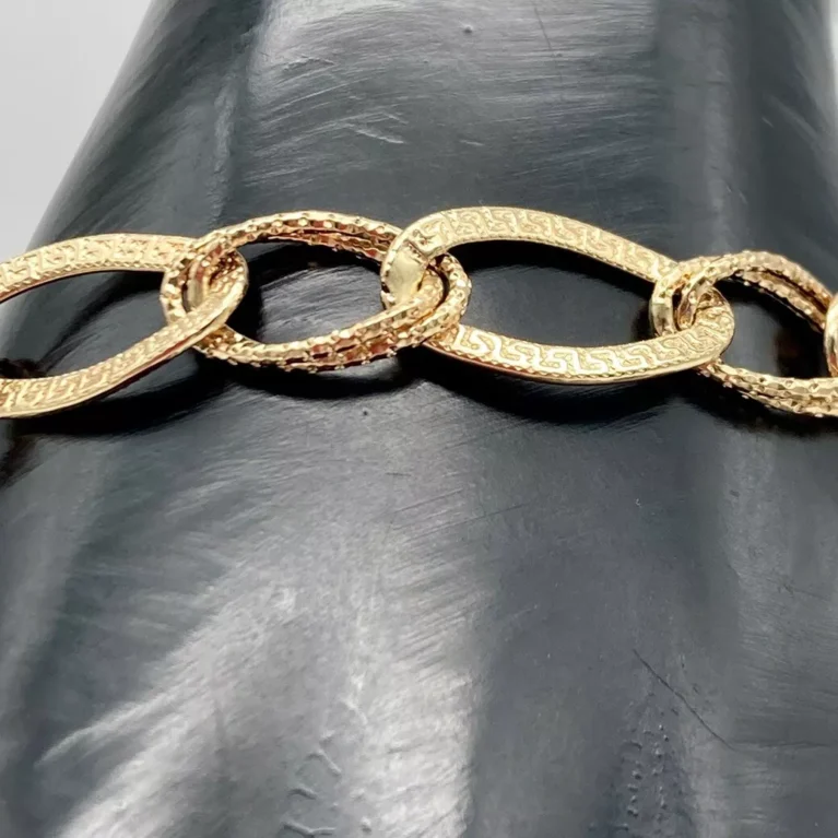 Bracciale Anelli Ovali Zigrinati da Donna Greche
