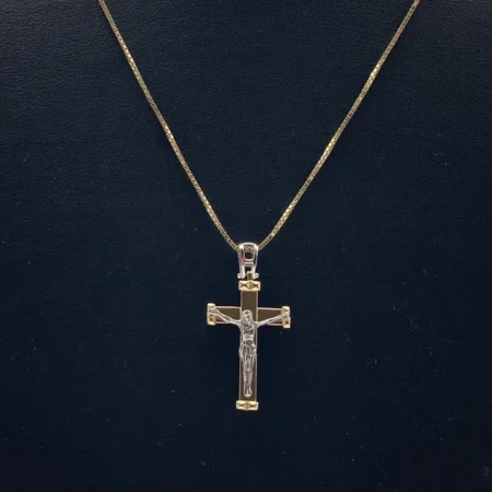 Ciondolo Crocifisso 18Kt 2 Colori