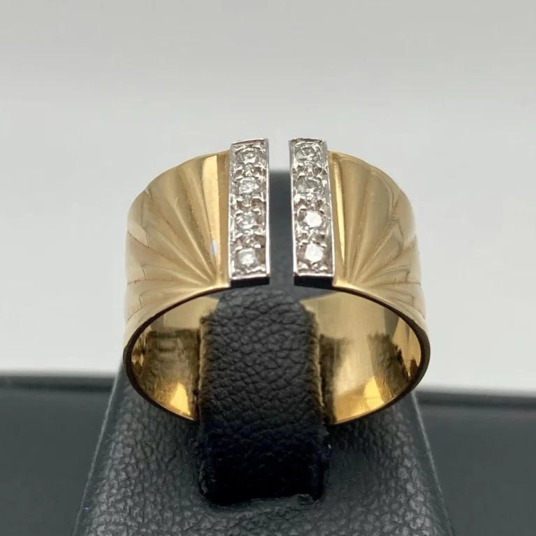 Anello Donna Fascia Aperta in Oro18kt 750 e Diamanti