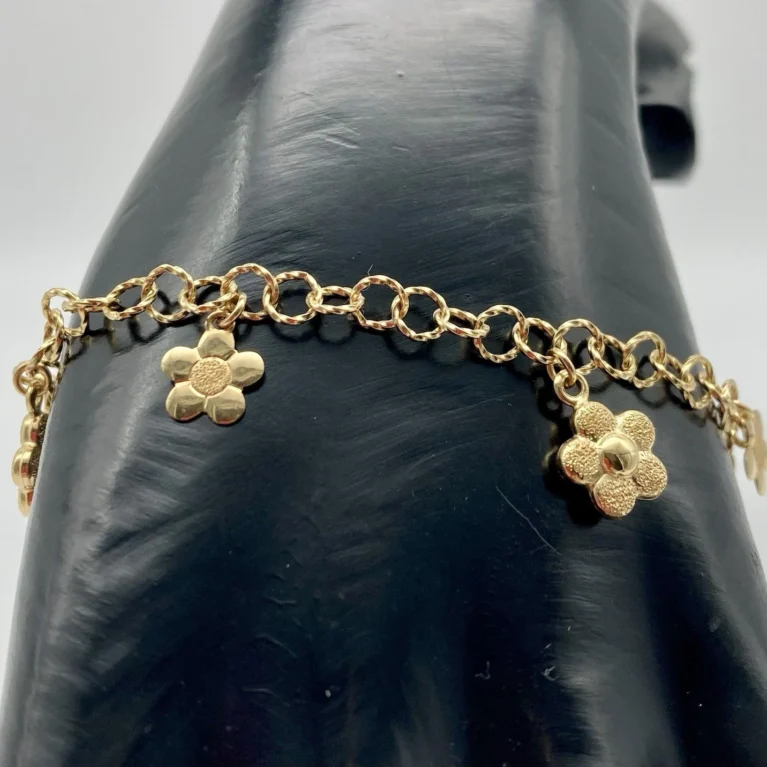Bracciale Charm Fiori in oro giallo 18kt