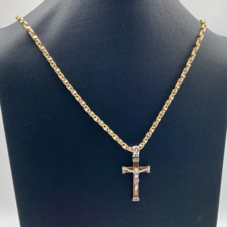 Collana Uomo con Crocifisso 2 Colori 18kt