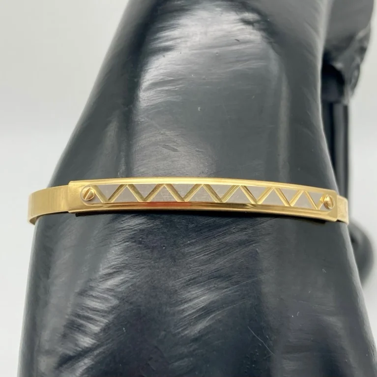 Bracciale Rigido Ricciolo d'oro Uomo 2 Colori 18Kt 750