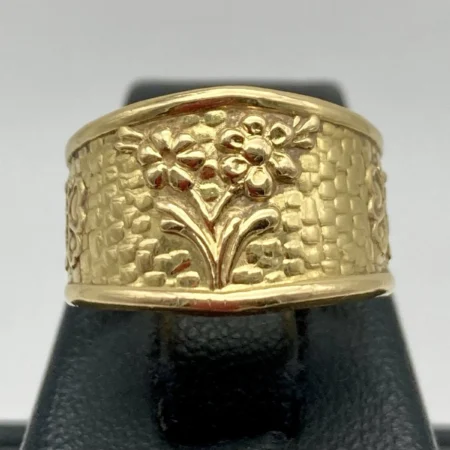 Anello Aperto Design Fiori e Farfalle Oro Giallo 18kt 750