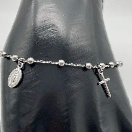 Bracciale Bianco Rosario Unisex 18KT 750