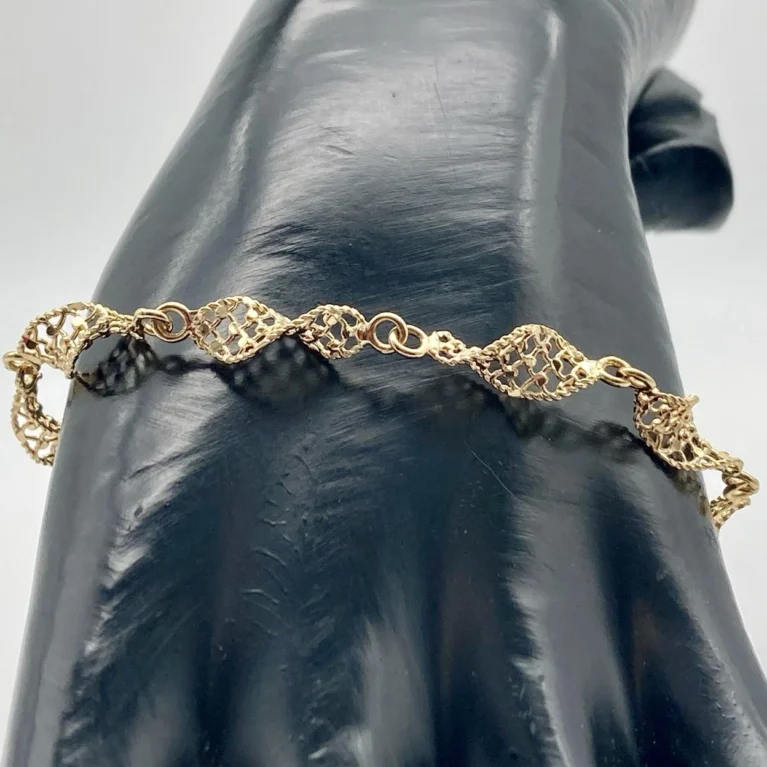 Bracciale Donna Maglia Elicoidale Traforata in Oro Giallo 18kt 750