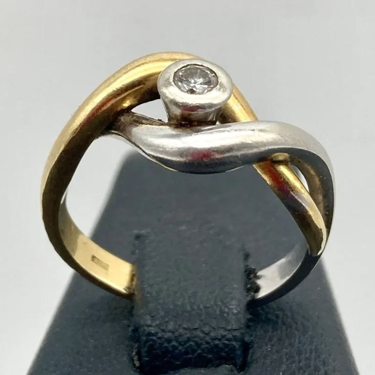 Anello Donna Intreccio Diamante in oro 18Kt 750