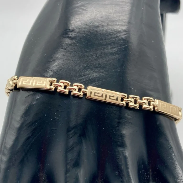 Bracciale Uomo Targhette con GRECHE in Oro Giallo 18kt 750