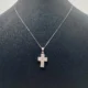 Collana Donna con Crocetta in Oro Bianco 18kt o 750 e Diamanti