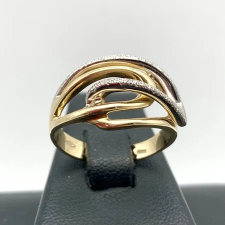 Anello Donna Traforato in oro Giallo e Bianco 18Kt 750