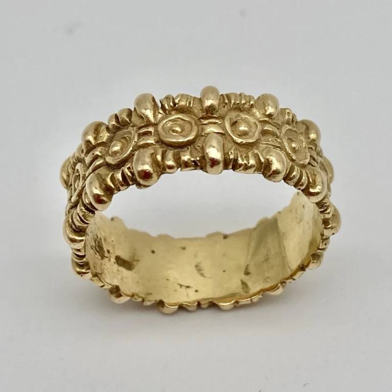 Anello Donna Design Artigianale in oro Giallo 18Kt 750