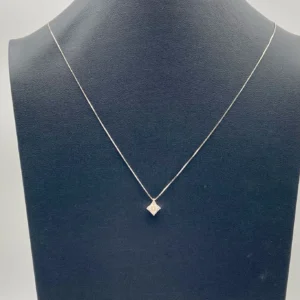 Collana Punto Luce con Diamante in Oro Bianco 18kt o 750