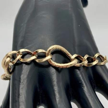 Bracciale Donna con Ovali lisci e rigati in oro Giallo 18kt 750