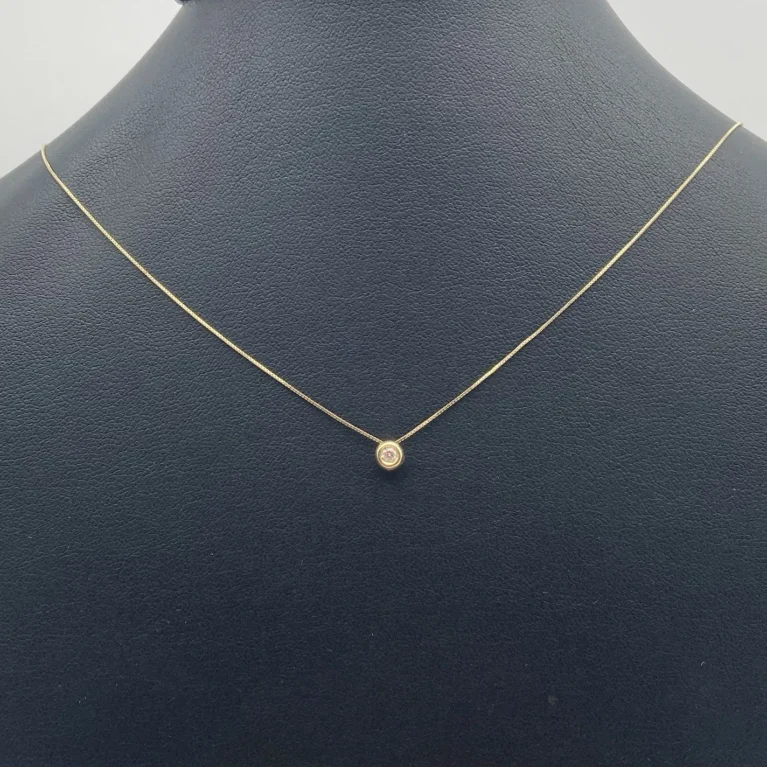 Collana Punto Luce con Diamante in Oro Giallo 18kt o 750